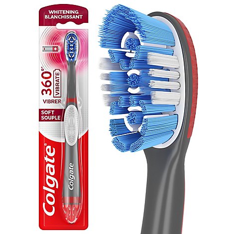 Colgate 360 Optic White Sonic Powered Soft Toothbrush with Tongue and Cheek Cleaner - Each