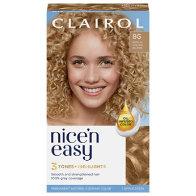Clairol Nice N Easy Haircolor Permanent Medium Golden Blonde 8G - Each