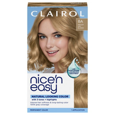 Clairol Nice N Easy Haircolor Permanent Medium Ash Blonde 8A - Each