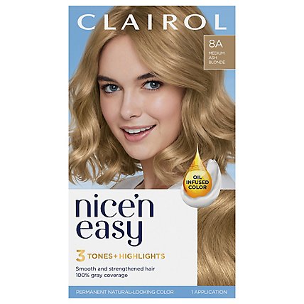 Clairol Nice N Easy Haircolor Permanent Medium Ash Blonde 8A - Each - Image 3