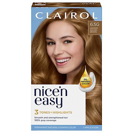 Clairol Nice N Easy Hair Color Permanent Lightest Golden Brown 6.5G - Each - Image 2