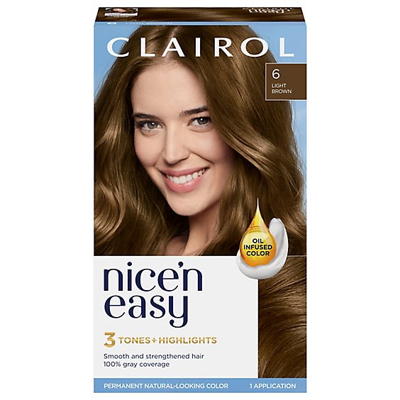 Clairol Nice N Easy Haircolor Permanent Light Brown 6 - Each