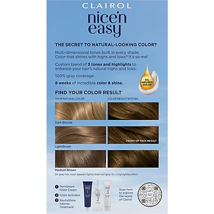 Clairol Nice N Easy Hair Color Permanent Light Ash Brown 6A - Each - Image 5