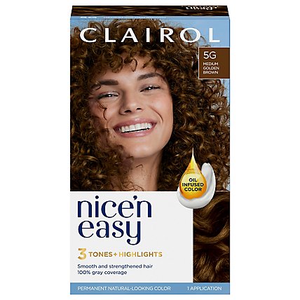 Clairol Nice N Easy Haircolor Permanent Medium Golden Brown 5G - Each - Image 3