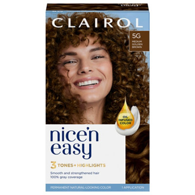 Clairol Nice N Easy Haircolor Permanent Medium Golden Brown 5G - Each - Image 2