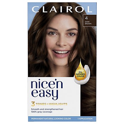 Clairol Nice N Easy Haircolor Permanent Dark Brown 4 - Each - Image 3