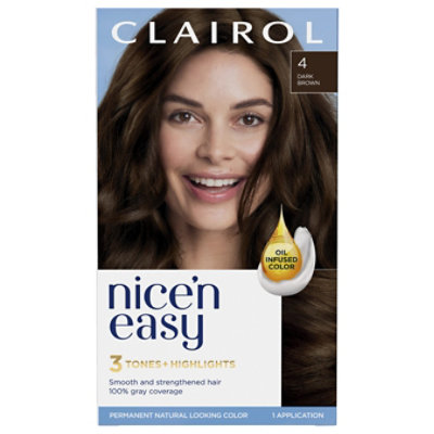 Clairol Nice N Easy Haircolor Permanent Dark Brown 4 - Each - Image 3