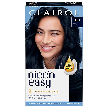 Clairol Nice N Easy Hair Color Permanent Blue Black 2Bb - Each - Vons