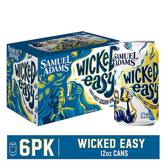 Samuel Adams Wicked Easy Beer Light & Hazy Lager - 6-12 Fl. Oz.