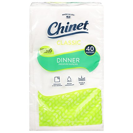 Chinet Napkins Dinner Classic White Wrapper - 40 Count - Image 2
