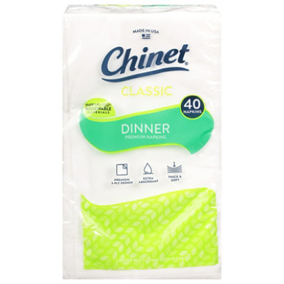 Chinet Napkins Dinner Classic White Wrapper - 40 Count - Image 1