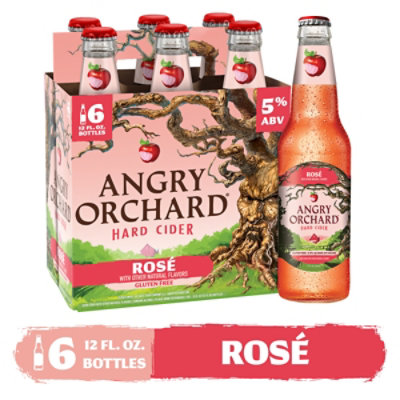 Angry Orchard Hard Cider Rose Bottles - 6-12 Fl. Oz. - Image 1