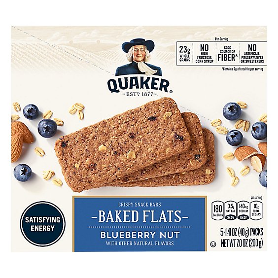 Quaker Breakfast Flats Blueberry Nut Bars - 7 Oz