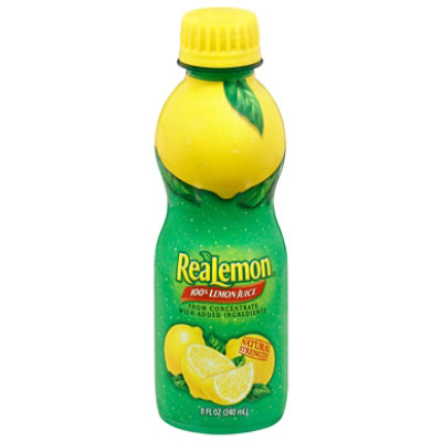 Realemon Organic Pure 100% Lemon Juice Bottle - 8 Oz - Image 3
