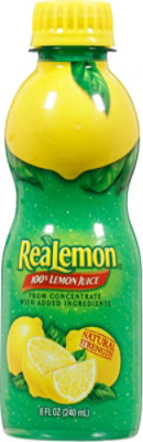 Realemon Organic Pure 100% Lemon Juice Bottle - 8 Oz - Image 2