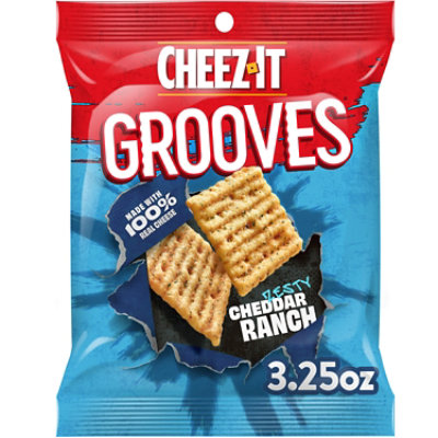 Cheez-It Grooves Cheese Crackers Zesty Cheddar Ranch Crunchy Snack Crackers - 3.25 Oz - Image 1