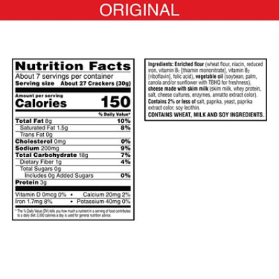 Cheez-It Cheese Crackers Original Baked Snack Crackers - 7 Oz - Image 5