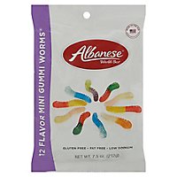 Albanese Gummi Worms Fat Free Gluten Free Low Sodium Mini 12 Flavors - 7.5 Oz - Image 2