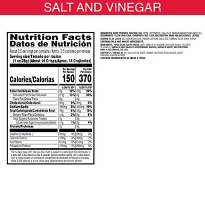 Pringles Potato Crisps Chips Salt and Vinegar Lunch Snacks - 2.5 Oz - Image 2