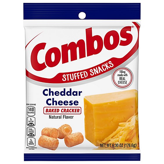 COMBOS Baked Snacks Cracker Cheddar Cheese Bag - 6.3 Oz
