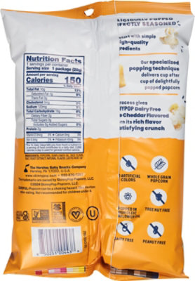 SkinnyPop Dairy Free White Cheddar Popcorn Individual Snack Size Bag - 1 Oz - Image 5