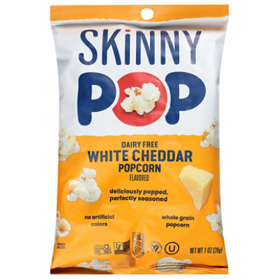 SkinnyPop Dairy Free White Cheddar Popcorn Individual Snack Size Bag - 1 Oz - Image 1