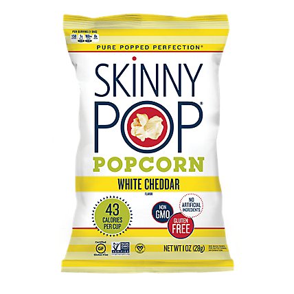 SkinnyPop White Cheddar Dairy Free Popcorn - 1 Oz - Image 1