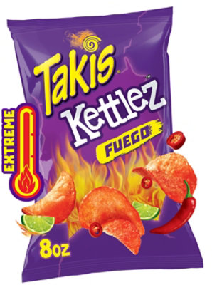 Takis Kettlez Fuego Hot Chili Pepper & Lime Kettle Potato Chips - 8 Oz - Image 1