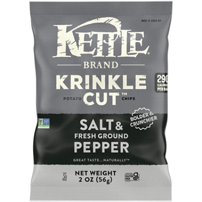 Kettle Brand Krinkle Cut Salt & Fresh Ground Pepper Kettle Potato Chips - 2 Oz - Image 1