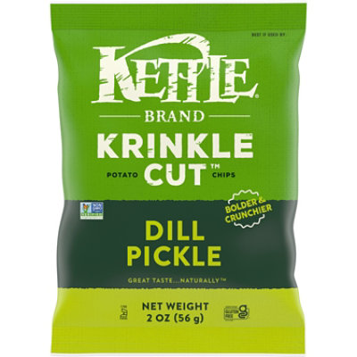 Kettle Brand Krinkle Cut Dill Pickle Kettle Potato Chips - 2 Oz - Image 1