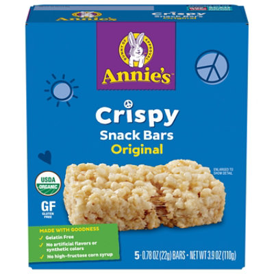 Annies Homegrown Crispy Snack Bars Organic Original Box - 5-0.78 Oz