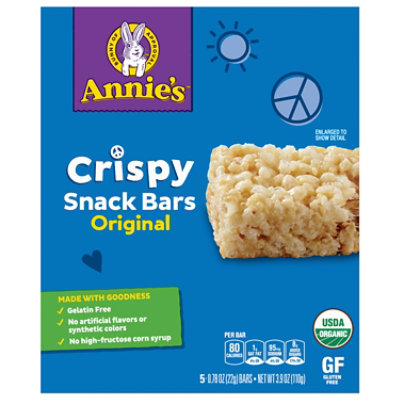 Annies Homegrown Crispy Snack Bars Organic Original Box - 5-0.78 Oz - Image 1