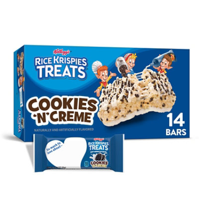 Rice Krispies Treats Marshmallow Snack Bars Kids Snacks CookiesnCreme 14 Count - 10.9 Oz