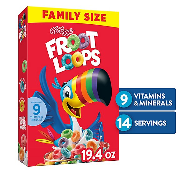 Froot Loops Breakfast Cereal Fruit Flavored Original - 19.4 Oz
