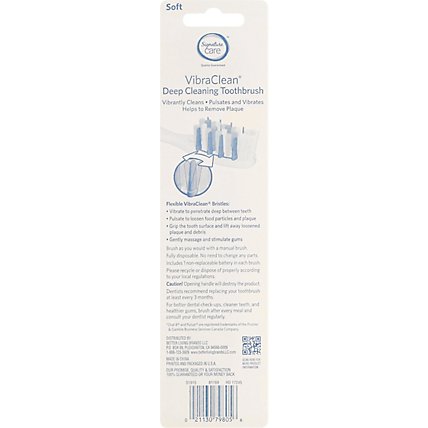 Signature Care Toothbrush Battery Operated VibraClean Deep Cleaning Soft - 2 Count - Image 4