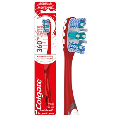 Colgate 360° Advanced Optic White Manual Toothbrush Medium - Each