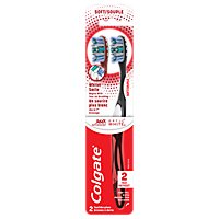 Colgate 360° Advanced Optic White Manual Toothbrush Soft - 2 Count - Image 1