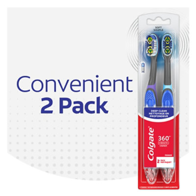 Colgate 360 Total Advanced Floss Tip Sonic Powered Vibrating Toothbrush Soft - 2 Count - Image 3