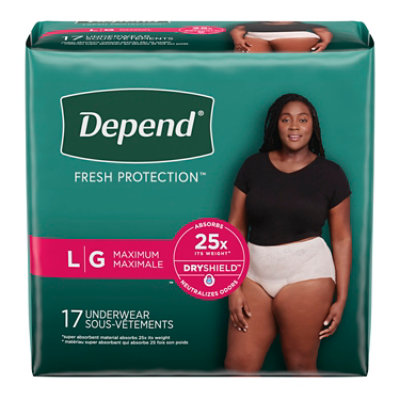 Depend Fresh ProteCountion Adult Medium Blush Absorbency Incontinence Underwear - 30 Count - Image 8