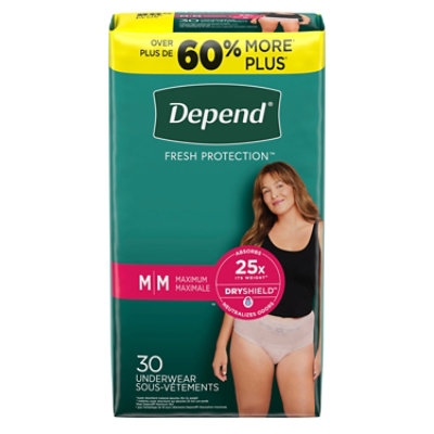 Depend Fresh Protection Adult Medium Blush Absorbency Incontinence Underwear - 30 Count - Image 7