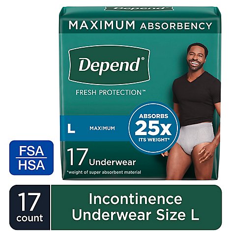 Depend FIT FLEX Adult Incontinence Underwear for Men - 17 Count