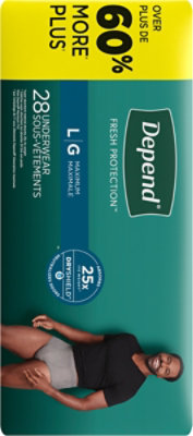 Depend Fresh Protection Adult Large Grey Absorbency Incontinence Underwear - 28 Count - Image 7