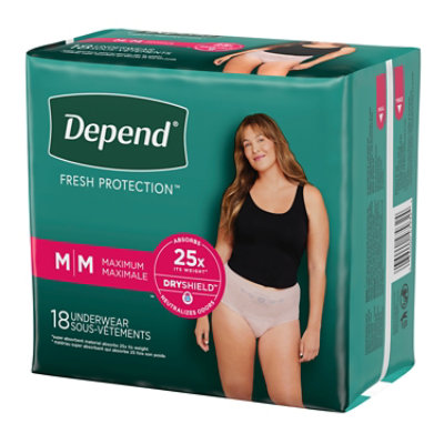 Depend Fresh ProteCountion Adult Medium Blush Absorbency Incontinence Underwear - 18 Count - Image 8