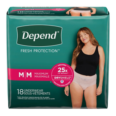 Depend Fresh Protection Adult Medium Blush Absorbency Incontinence Underwear - 18 Count - Image 7