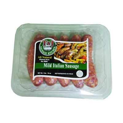 T & J Sausage Italian Mild - 16 Oz