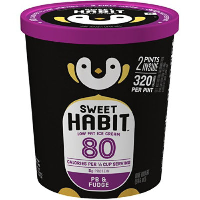 Sweet Habit Peanut Butter Ice Cream With Fudge Swirl - 1 Quart