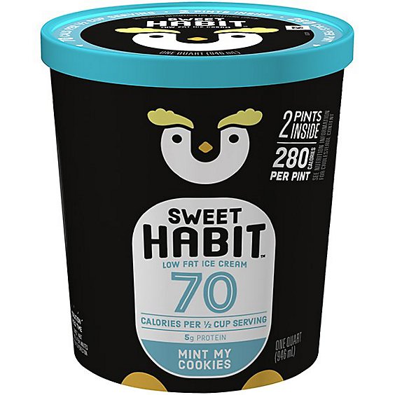 Sweet Habit Mint Ice Cream With Cookie Pieces - 1 Quart