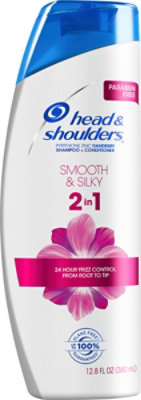 Head & Shoulders Smooth & Silky Paraben Free 2in1 Dandruff Shampoo and Conditioner - 12.8 Fl. Oz. - Image 2