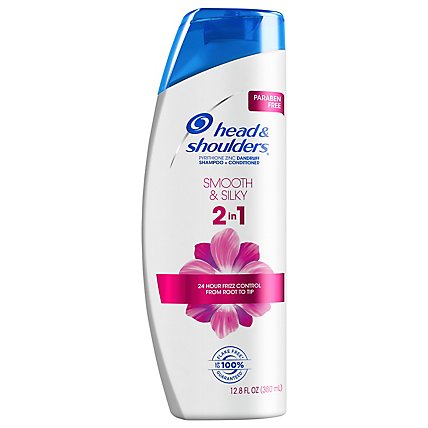 Head & Shoulders Smooth & Silky Paraben Free 2in1 Dandruff Shampoo and Conditioner - 12.8 Fl. Oz. - Image 1