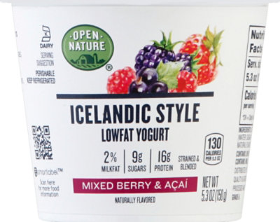 Open Nature Icelandic Yogurt Mixed Berry & Acai Lowfat - 5.3 Oz - Image 2